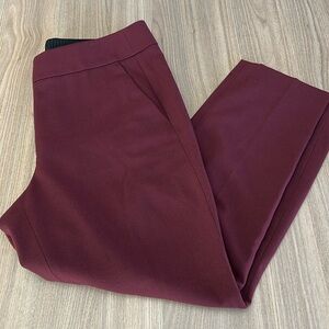 Loft Petites Marisa Ankle Pant in Burgundy Size 8 Petite
